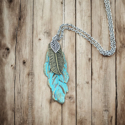 Collier Plume Patinée