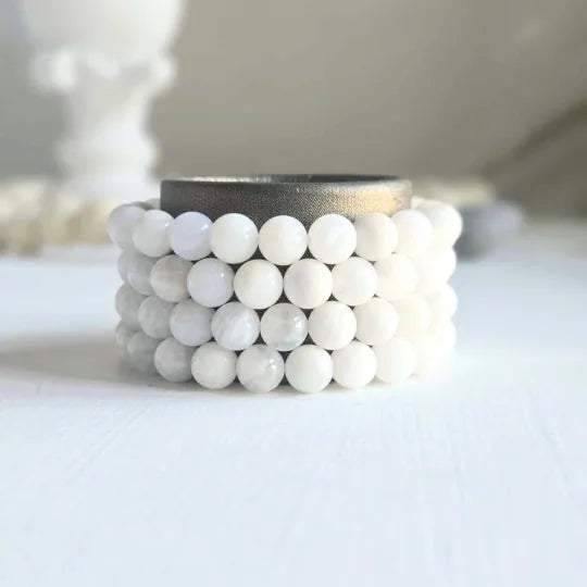 Moonstone Gemstone Bead Bracelet