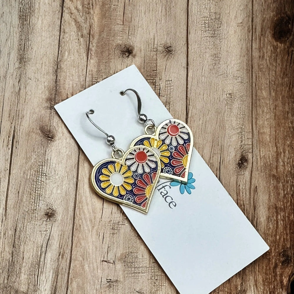 Boucles d'oreilles Rétro Flower Power – Hypoallergéniques et légères