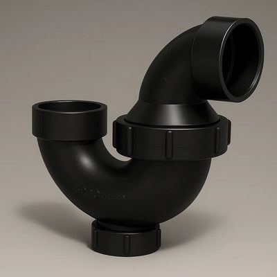 Siphon en ABS LESSO avec purge — Raccordement 1½ po × 1½ po pour évacuation, certifié cUPC