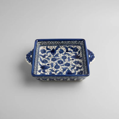 Handcrafted Ceramic Square Plate with Handle