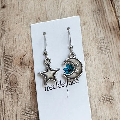 Boucles d'oreilles Lune et Étoile Mixtes