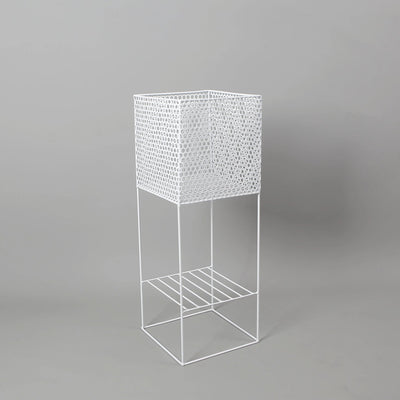 Salma White Raised Metal Pot Planter 2.3’