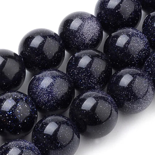 Blue Goldstone Glass Bead