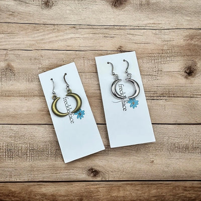 3D Crescent Moon Earrings
