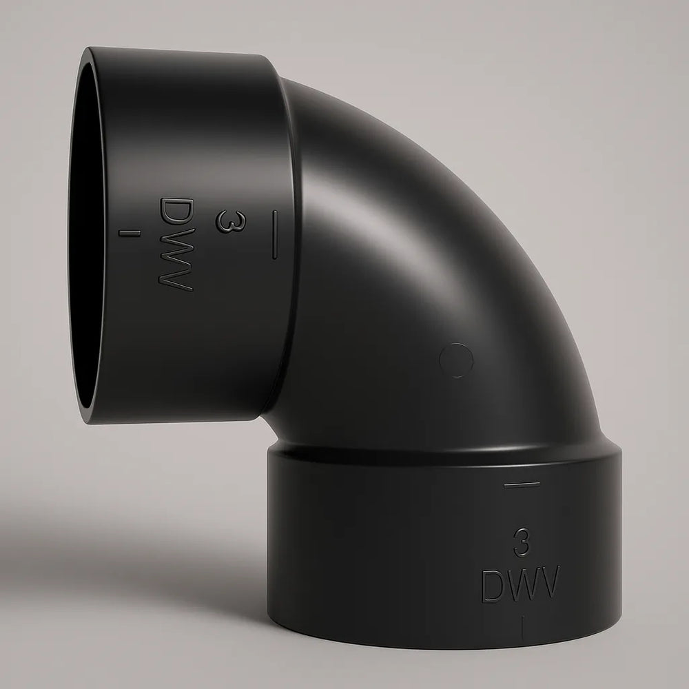 LESSO ABS 90° Elbow — Short-Turn Hub × Hub DWV, cUPC Certified