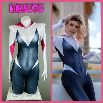 Combinaison Complète Super-Héroïne Spider Gwen Cosplay pour l'Halloween