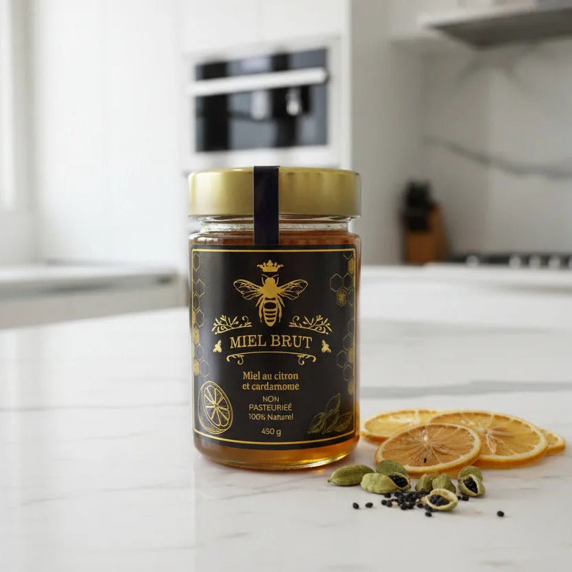 Mielbrut Citron & Cardamome — Miel Brut du Québec aux Épices Chaleureuses