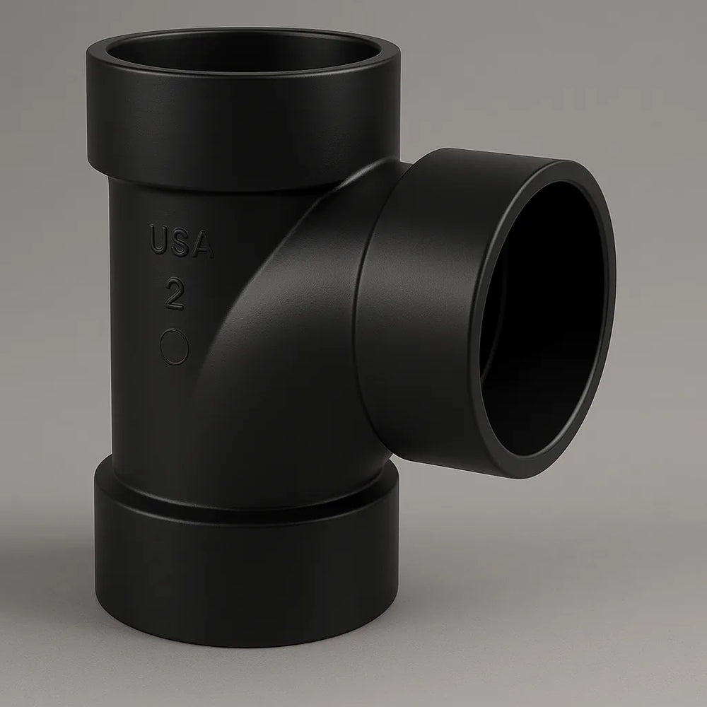 LESSO ABS Sanitary Tee — Hub × Hub × Hub DWV, cUPC Certified