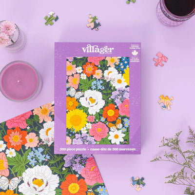 Fleurs de minuit | Casse-tête de 500 pièces pour adultes | Conçu au Canada par Jori Pop