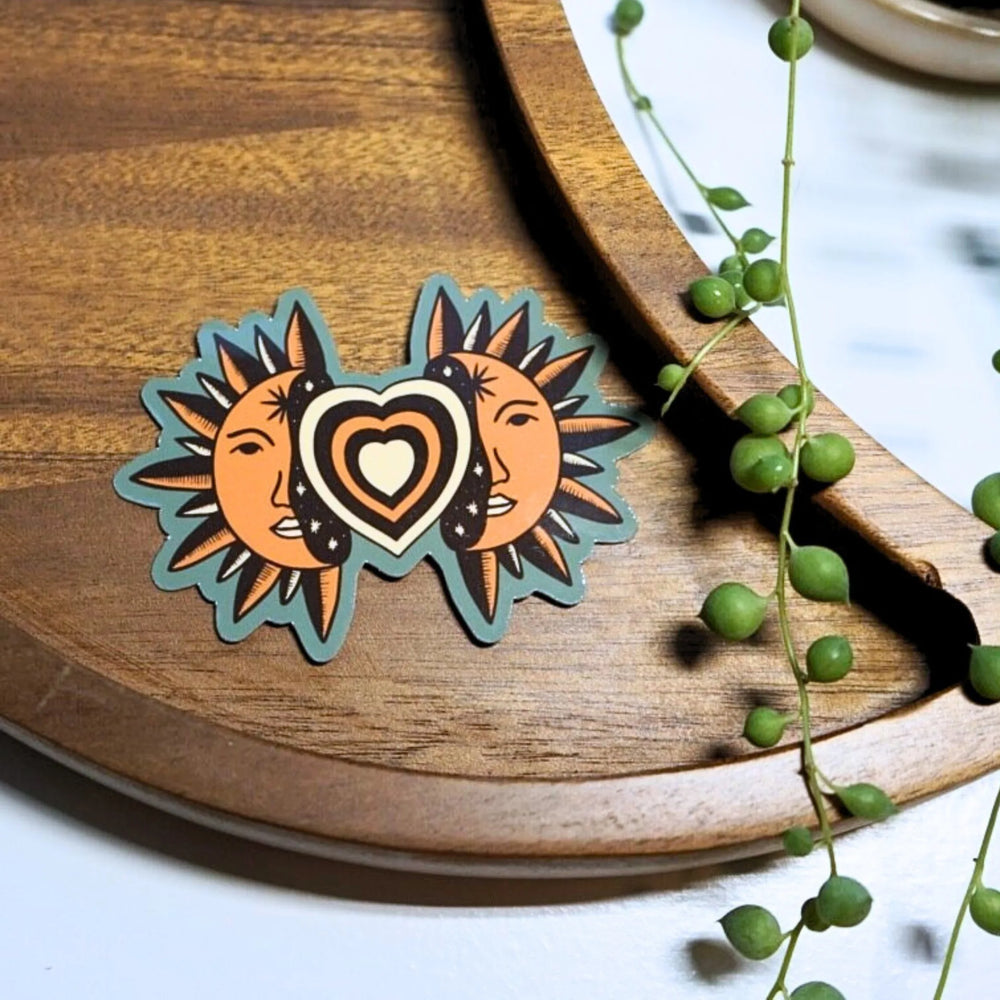 Radiating Sun and Love Sticker
