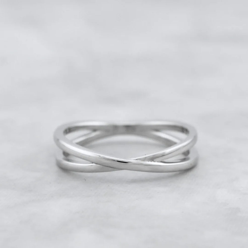 Sterling Silver Crossover Ring