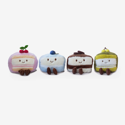 Ensemble de peluches de tranche de gâteau — Collection vedette (4 pièces)