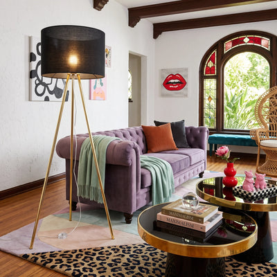 Lampadaire UMBERTO Noir Moderne pour Salon & Chambre (Liquidation)