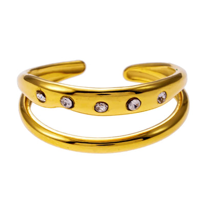 JORYA : Bague double empilable ornée de zirconiums