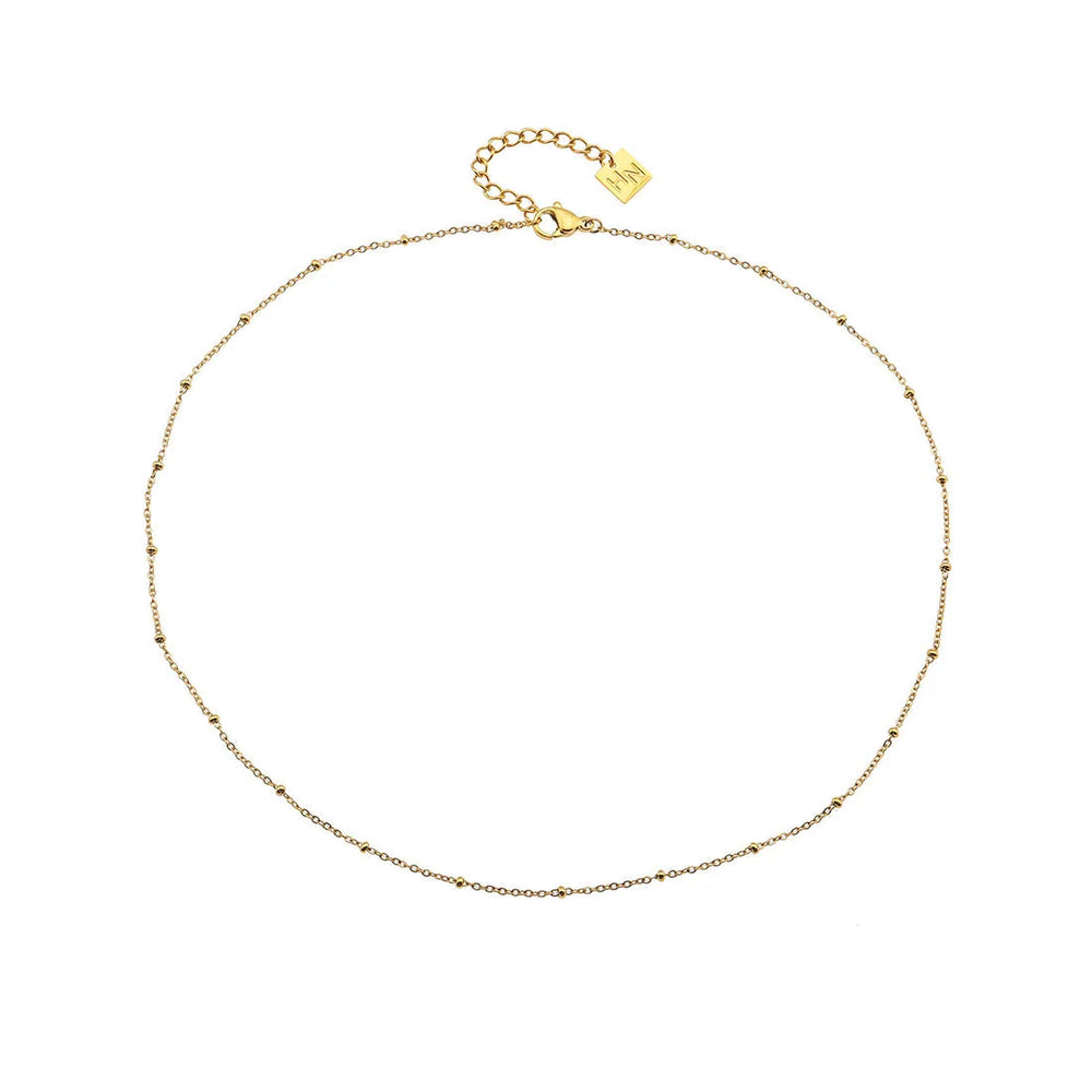 AVERY 20" Or : Collier à chaîne en or perlée essentiel pour le quotidien