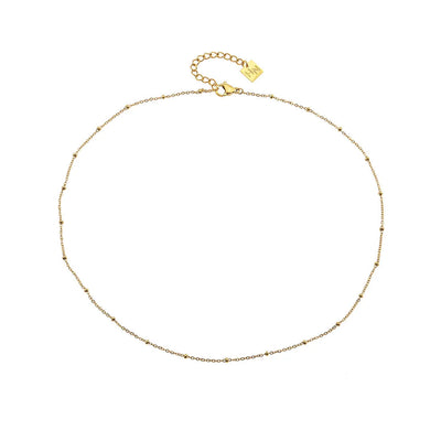 AVERY 20" Or : Collier à chaîne en or perlée essentiel pour le quotidien