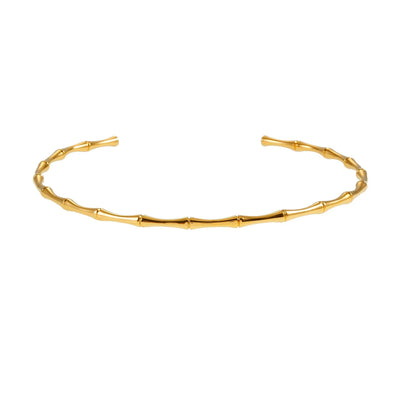 BENONI Or : Collier ras-du-cou texturé en bambou.