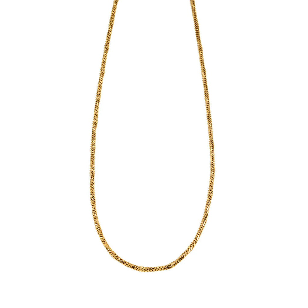 SKAGWAY : Collier à maillons texturés minimalistes en or