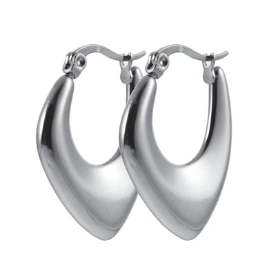 KAMIRA Or Blanc (Ton Argenté): Boucles d'oreilles anneaux géométriques asymétriques