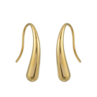 CLARA Or : Boucles d'oreilles anneau à queue torsadée – Design minimaliste à courbe fluide
