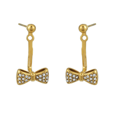 CUMAREE Or : Boucles d'oreilles à clous avec perle rondelette, retenant un charme infini en zircone