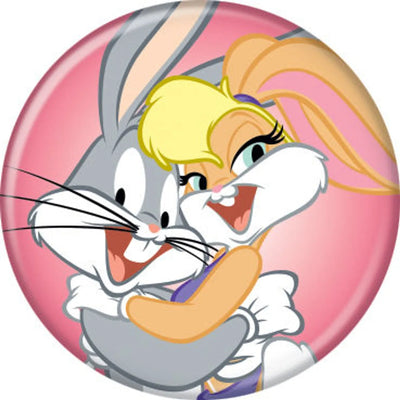 Looney Tunes - Bugs et Lola sur Bouton Rose