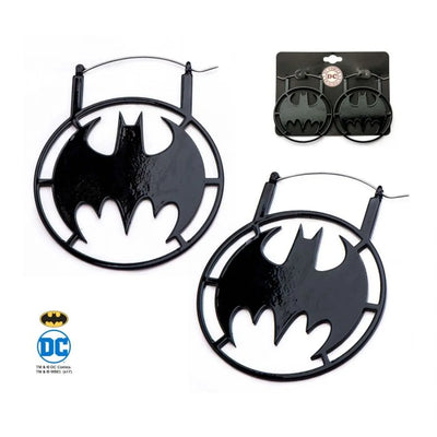 Boucles d'oreilles créoles en acier inoxydable Batman