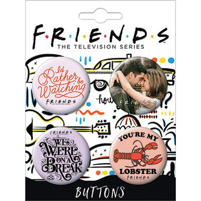 FRIENDS - Script Sayings 4pc Button Set