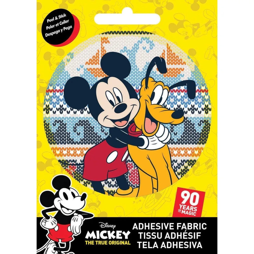Ad-Fab - Disney Mickey & Pluto 3" Adhesive Fabric Badge