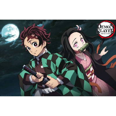 Affiche Demon Slayer Tanjiro & Nezuko Clair de Lune 24x36