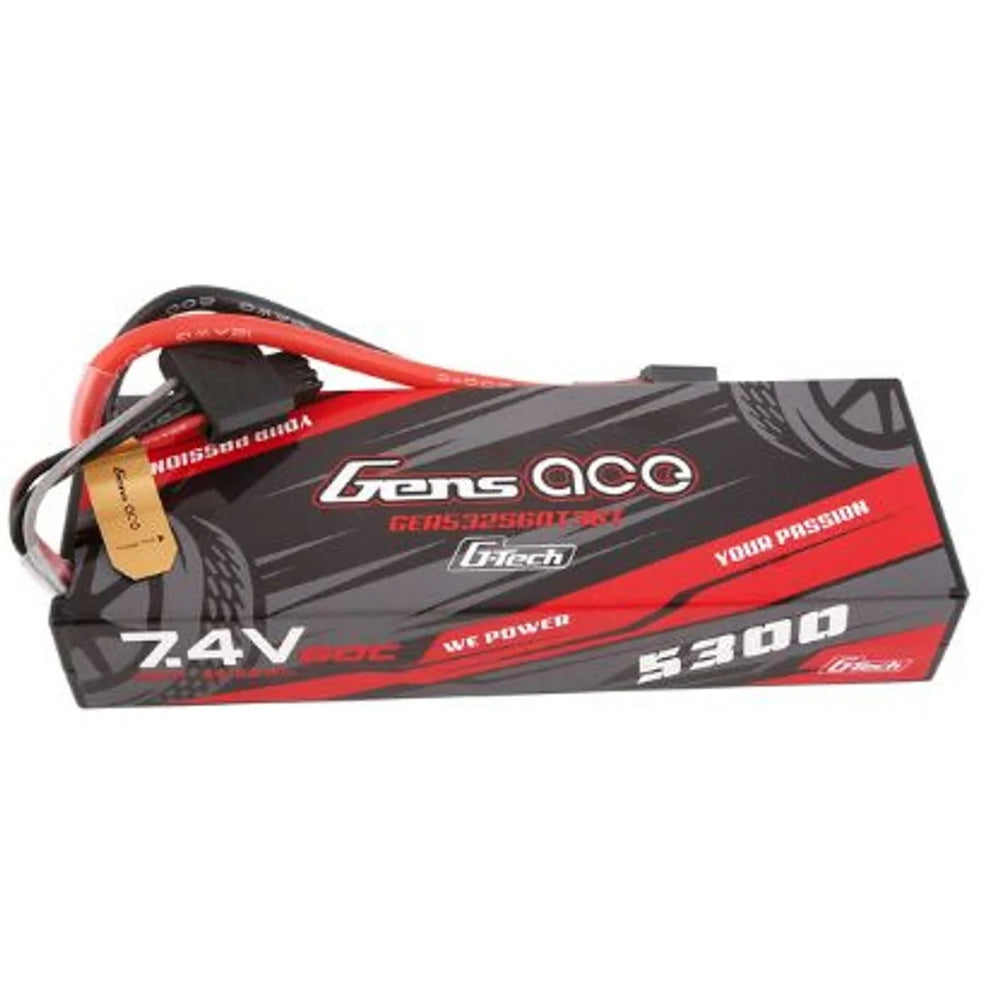 Gens Ace G-Tech 5300mAh 2S1P 7.4V 60C Hardcase LiPo Batterie avec adaptateur EC3 & Deans #24