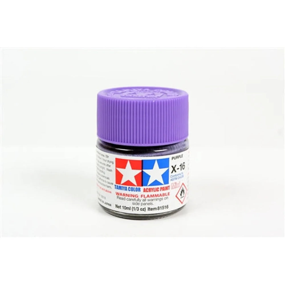 Tamiya Acrylic X-16 Purple Mini Bottle 10mL (1/3oz)