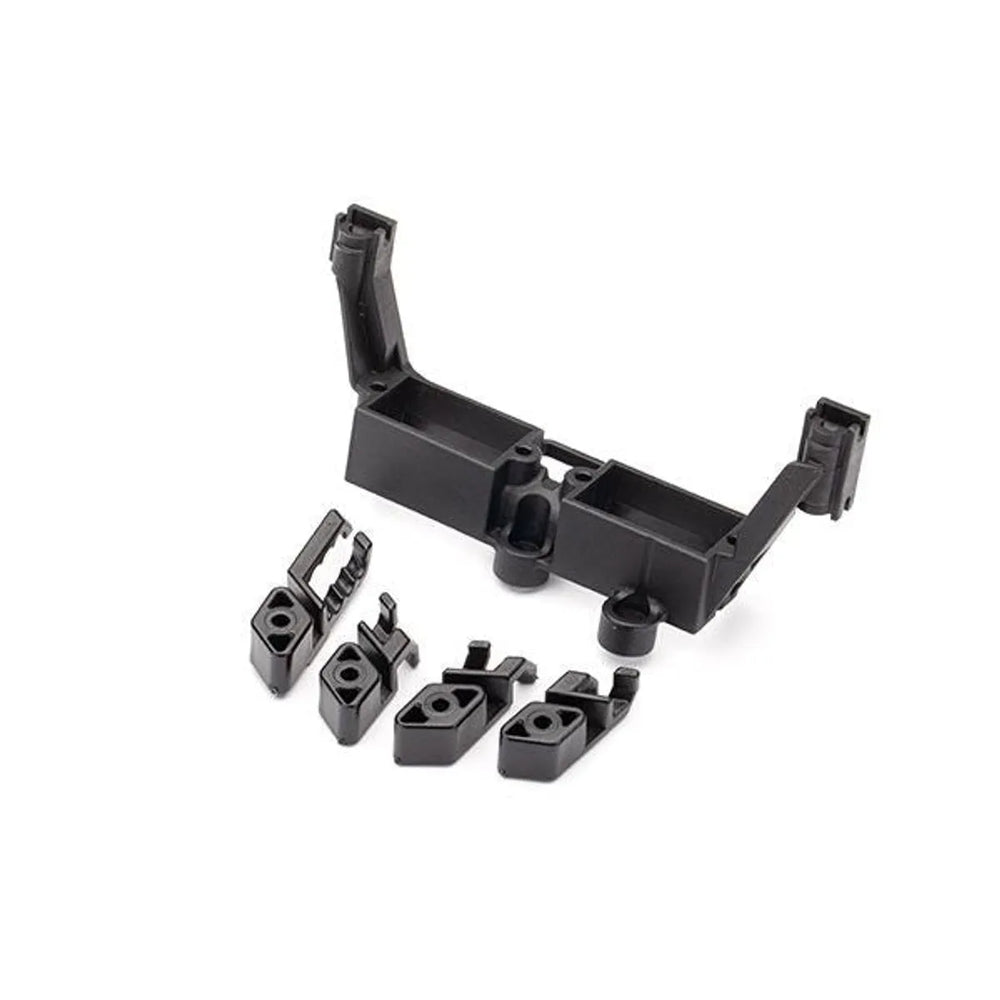 Traxxas Servo mount, 2-speed/ servo mount, T-Lock/ wire clips
