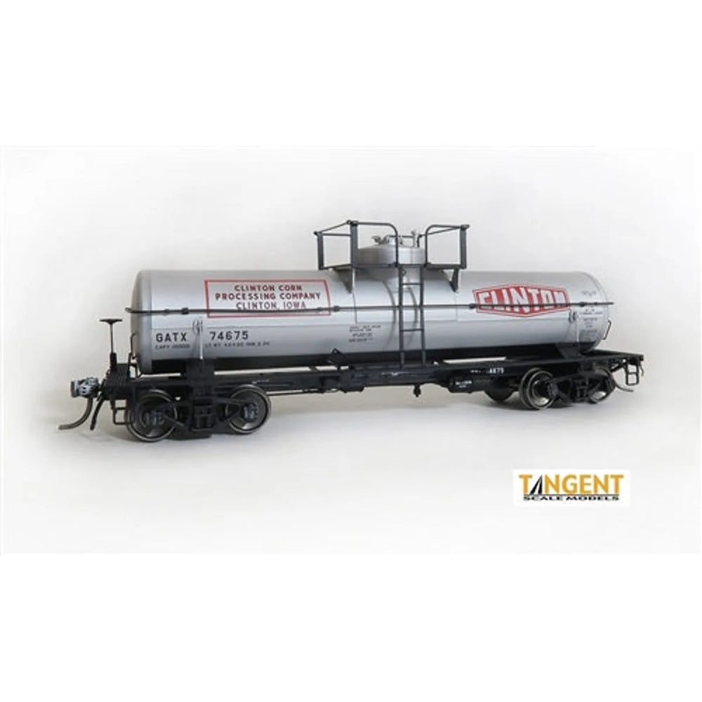 Tangent Scale Models 22121-04 HO GATC 1957 - Wagon-citerne de service général soudé de 8000 gallons General American Transportation Corporation GATC Clinton Corn GATX #74681 "Original 1958+" Argent, lettrage rouge, logo rouge/blanc NIB RTR