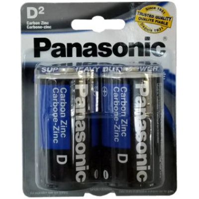 Panasonic UM-1NPA/2B Super Heavy Duty Power Carbon Zinc Battery D Pkg of 2 NIB