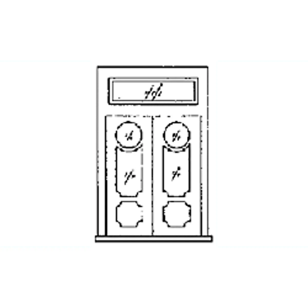 Grandt Line Products 5109 HO Door -Two-Lite Double Door w/Frame & Transom; pkg(3) NIB
