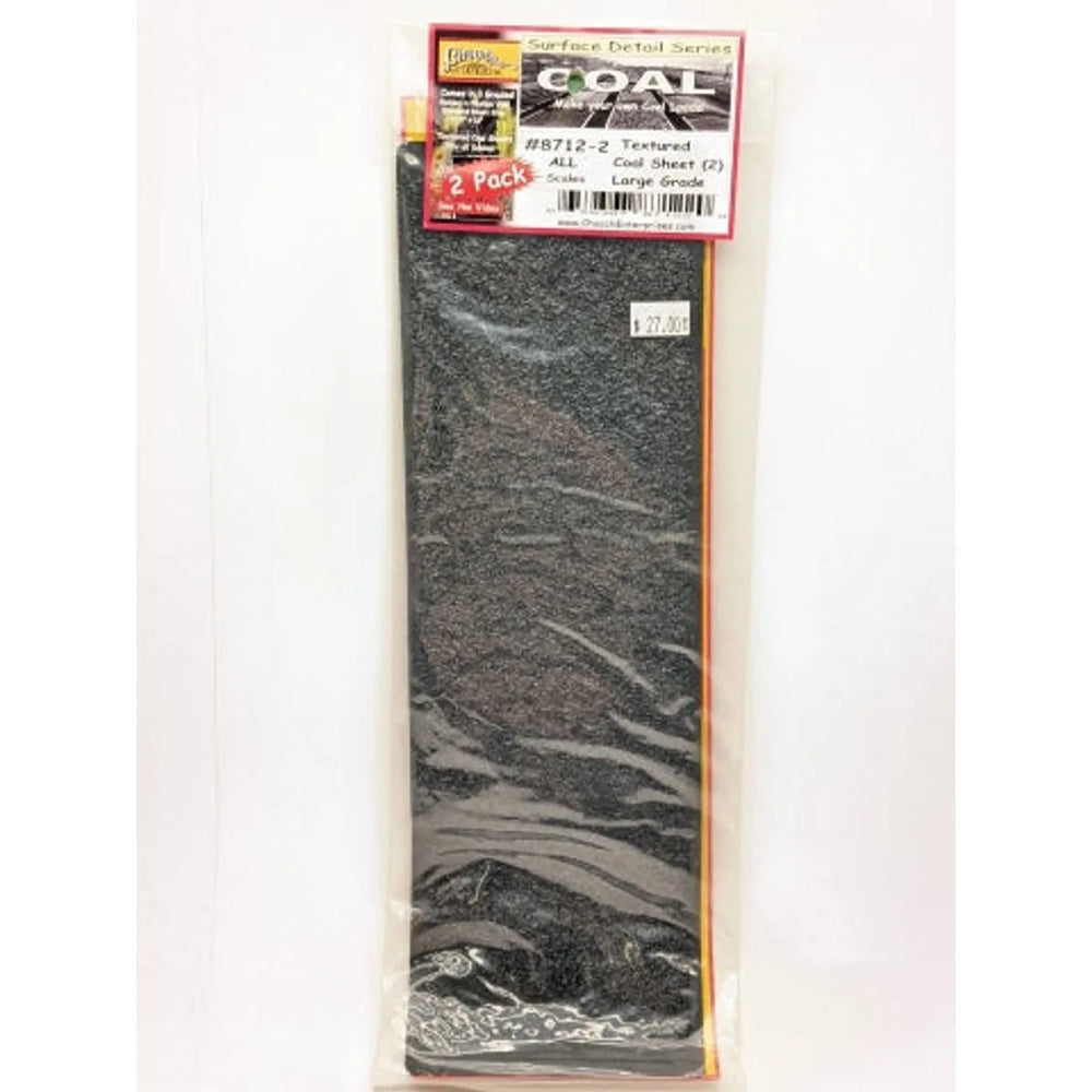 Chooch Enterprises 8710-2 Textured Coal Sheet Pkg of 2 Medium Grade All Scales NIB