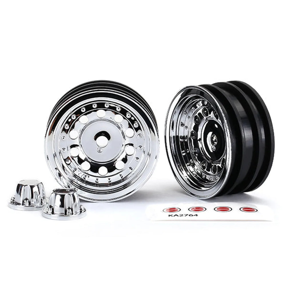 Traxxas 8175 Roues 1,9" Chrome (2) Moyeu (2) Feuille d'autocollants (Nécessite un essieu de moyeu allongé #8255A) NIB