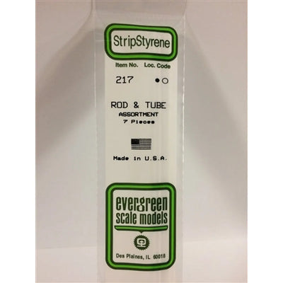 Evergreen Scale Models 217 Assortiment de tiges et tubes NIB