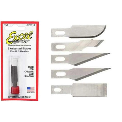 Excel 20014 Assorted Light Duty Replacement Blades Pkg of 5 NIB