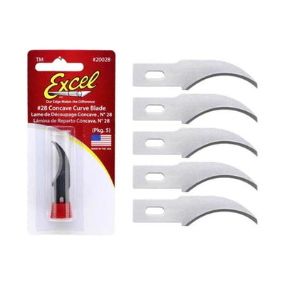 Excel 20028 Lames de sculpture concaves #28 Paq de 5 NEUF