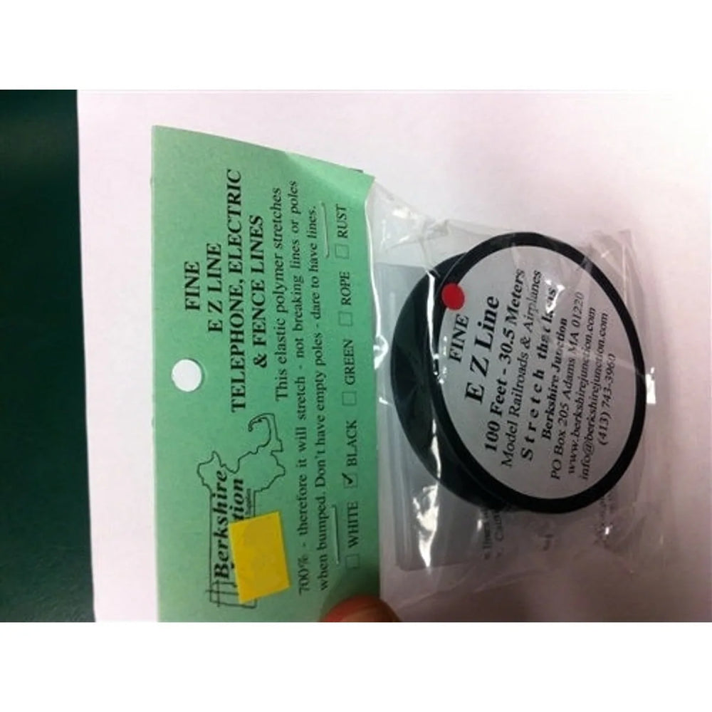 Berkshire Junction Black Fine E-Z Telephone / Electric Line Elastic Polymer