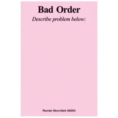 Micro-Mark 82913 Bad Order Slips Pad of 100 Pck of 2