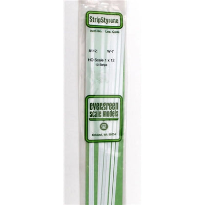 Evergreen Scale Models 8112 Styrene Strip .011 x .135" (0.28 x 3.43mm) 10 strips NIB