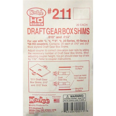 Kadee #211 Calibres HO Calibre de Tirage Calibrages .010" et .015" (.03cm et .04cm) Paq. de 20