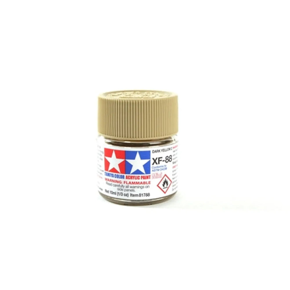 Tamiya Acrylique XF-88 Jaune Foncé Mat 2 Mini Bouteille 10mL (1/3oz)