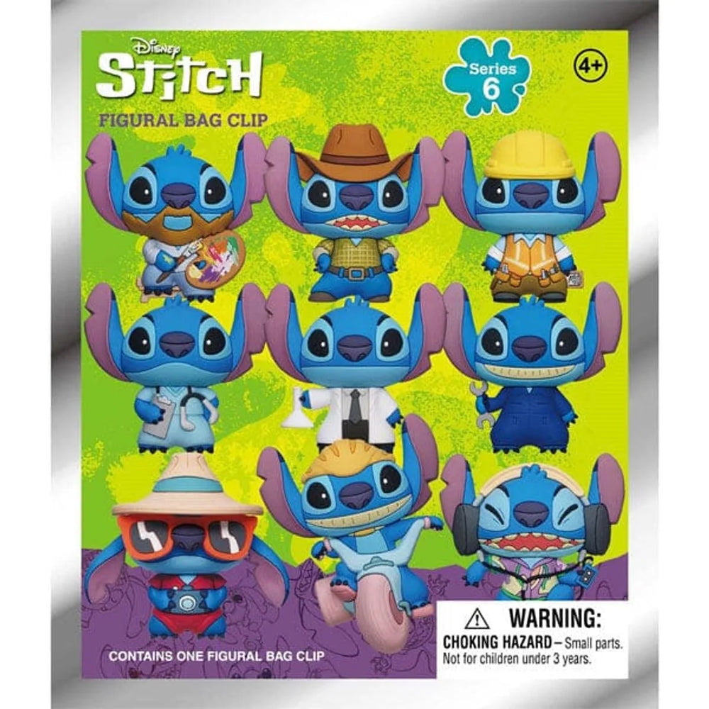 Disney Série 6 Attache-clés Mystère en Mousse 3D Stitch