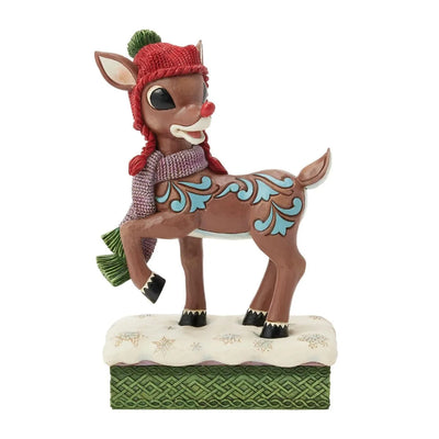 Rudolph the Red Nose Reindeer - Rudolph with Knit Hat Jim Shore
