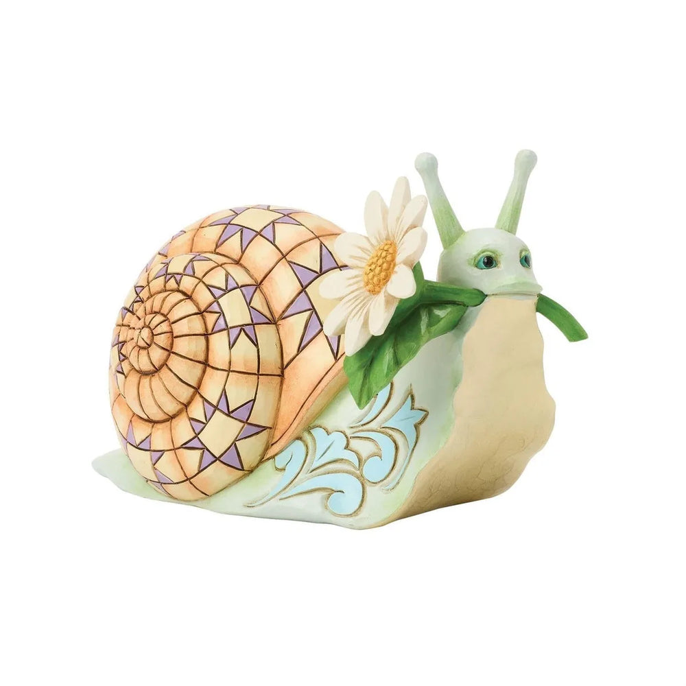 Jim Shore Heartwood Creek - Snail with Daisy Flower Figurine